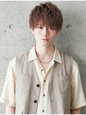 ラウンドマッシュ/ツーブロック/ニュアンスパーマ/短髪/でこ出し