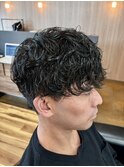 波巻パーマ　マッシュ