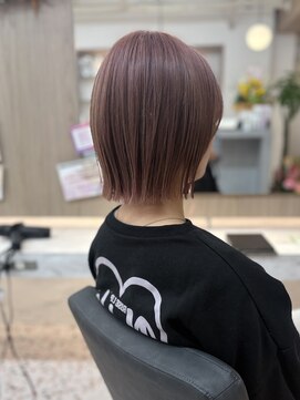 アンリー 四条烏丸店(Anree) 春っぽヘア◎ピンクベージュ×ぱつボブ