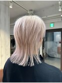 ホワイトベージュハイトーンブリーチメンズダブルカラー成増