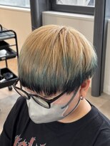 アウラ(AURA) マッシュショートエンドカラーターコイズブルー