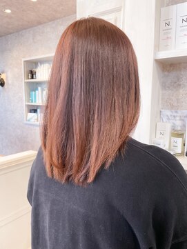 キャアリー(Caary) 福山市美容室caaryさらさらストレート イルミナカラー赤みカラー