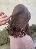 ＊ブリーチなし暖色系ピンクベージュカラー！艶髪ピンクブラウン