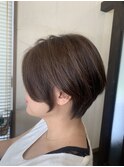 大人のグレージュショートボブ