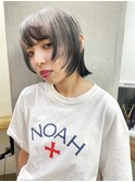 【White  roots】ボブウルフ_ワイドバング_デザインカラー