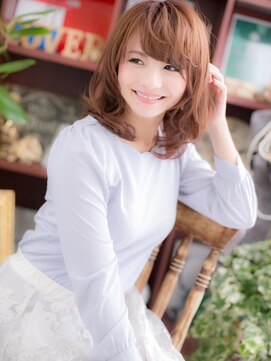 カバーヘア イヴ 戸頭店(COVER HAIR EVE) くせ毛風テラコッタ美シルエットふわふわボブc5戸頭20代30代40代