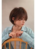 大人可愛い20代30代40代丸みショートボブ/ハイライト/髪質改善