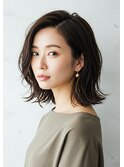 30代40代50代外ハネボブゆる巻き耳かけ髪質改善白髪染め透明感