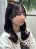 ◎美髪カールダークブラウンロングセミディ似合わせ前髪