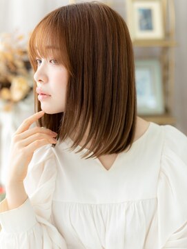 カバーヘア ブリス 北浦和(COVER HAIR bliss) ミルクティーカラー艶髪ワンカールミディアムc7北浦和