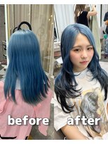 ガルボヘアー 心斎橋店(garbohair)&nbsp;心斎橋プルエクステビフォーアフターセミロングレイヤー