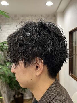 ジェービーヘア 稲毛(jb hair) 刈り上げセンターパート/波巻きツイストスパイラル/稲毛