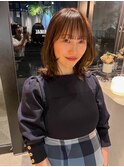 @bern_riwa ミディアム 大人かわいい お顔周りレイヤー