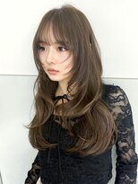 ミリバイアフロート(MIRI by AFLOAT)&nbsp;【島田佑】ミディアムレイヤーカットグレージュ顔周りカット