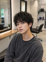 MEN's Baguz MEN'Sカット/ MEN'Sパーマ/ MEN'Sカラー 黒髪マッシュ無造作ウェーブパーマ