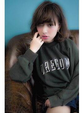 クラン(clan) 毛先パーマ前髪大人かわいいココアブラウンフリンジウェーブ