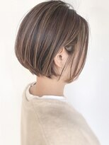 モリオフロムロンドン 原宿本店(morio from London) 【morio原宿】ナチュラルハイライト 耳かけショートボブ 