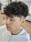 スペインカールパーマ波巻きパーマスパイラルパーマツーブロック