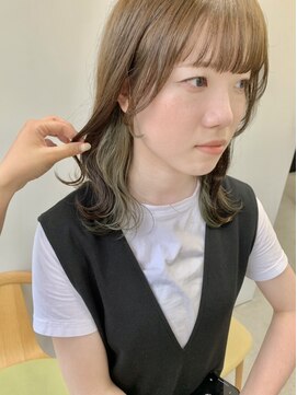 ヘアー アイス 御器所本店(HAIR ICI) 20代30代40代大人可愛いイヤリングカラー立体感ロブヘアー