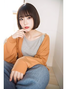 ネオリーブアイム 横浜西口店(Neolive aim) 20代~40代小顔ショートボブアッシュブラウン耳掛け