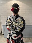 成人式　アレンジ帯結び　【銀座】福田
