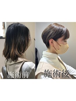 【小顔魅せ、絶壁カバー】若見えを叶える骨格補正立体カットで美しいショートに。［丸亀/善通寺/宇多津］