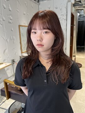 コフィー バイ メルト 吉祥寺(cofy by melt) 【中澤彩乃】ロングウルフレイヤーパープルブラウン顔まわり前髪