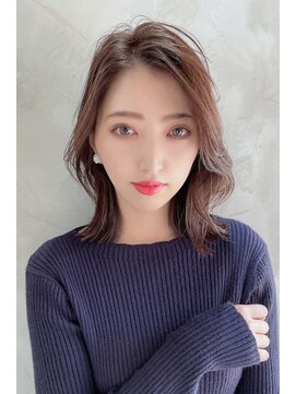 ワトワ 空堀店(WAtoWA) ★くびレイヤーボブルフネビージュ小顔ワンレンこなれミディ