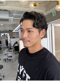 メンズパーマ短髪ツーブロック束感モテる黒髪