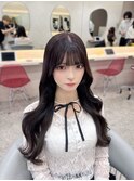 韓国風ヘア/くびれ/ヨシンモリ/チェリーブラウン髪質改善/西新宿