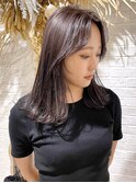 ミディアム×外国人風ハイライト×ラベンダーグレージュ