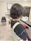 コテ巻き風デジタルパーマミディアムパーマボブパーマ大人可愛い