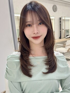 エジョン 三鷹店(Aejon) 顔まわりレイヤーカット姫カットレイヤーオリーブベージュ吉祥寺