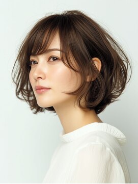 40代に似合う上品ボブ×毛先デジパ