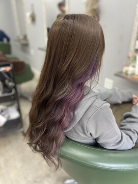 #イヤリングカラー#ブリーチカラー#ラベンダー#ケアブリーチ