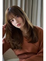 サロンドミルク 原宿(salon de MiLK)&nbsp;ハイライトミルクティーベージュロングレイヤーカット/原宿