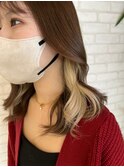 髪質改善グラデーションインナーカラーベージュハイトーン