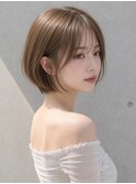 渋谷ボブ韓国ヘアショートボブ顔周りレイヤー小顔カット