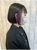 ボブ×インナーカラー*パープル