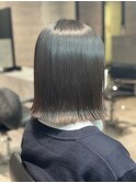 癖毛でもOK*切りっぱなしボブ×縮毛矯正