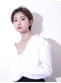 大人かわいい小顔センターパートショートペールベージュ0902