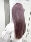 黒髪/グレーベージュ/レイヤーロング