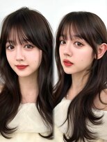 アマトウキョウ アユンチェ(AMA TOKYO×AYUNCHE) 前髪顔まわり韓国ヘアレイヤーカットサイドバンク2wayバンク韓国