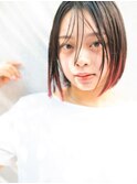 切りっぱなし×デザインカラーで抜け感バツグンのオシャレヘアー