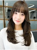 20代30代◎韓国風ふんわりレイヤーグレージュカラー