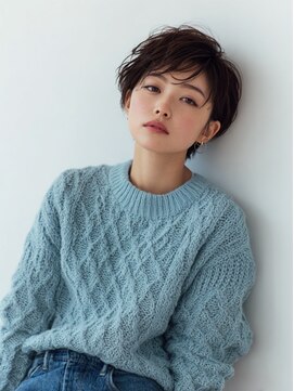 こっくりブラウンのレイヤーショート