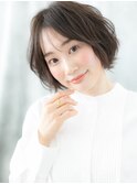 透明感カラー小顔ボブマッシュパーマs古河30代40代