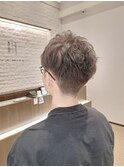 スパイラルパーマ/メンズカット/イルミナカラー/グレージュ