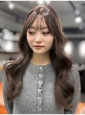 顔周りレイヤー/ブリーチなし/レイヤーカット/ミディアム/韓国