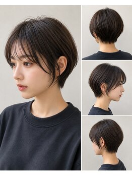 オーバーキャプテンネイキッド(OVER CAPTAIN NAKED)の写真/骨格補正が出来るカットで頭のカタチを綺麗に見せるショートカットを体験♪